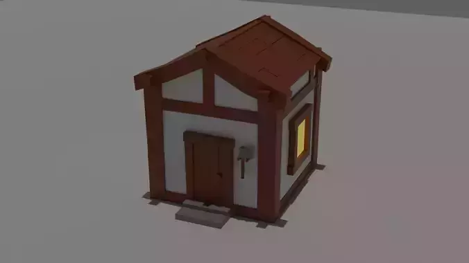 Low-Poly 3D Model Shed house