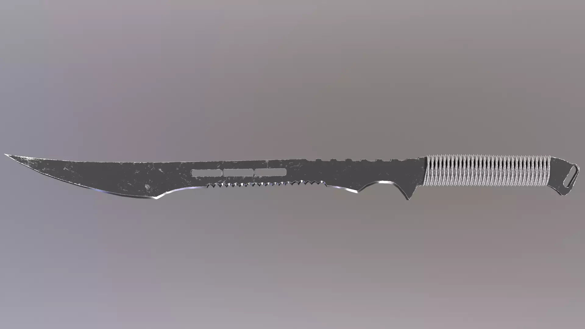 Modern Tactical Sword Low-poly 3D model_0