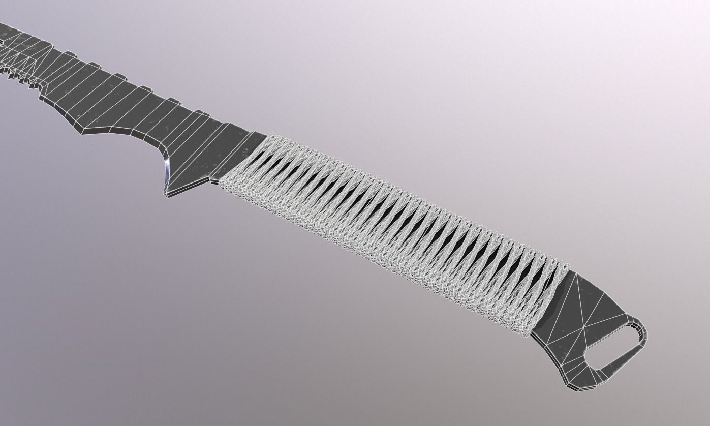 Modern Tactical Sword Low-poly 3D model_6