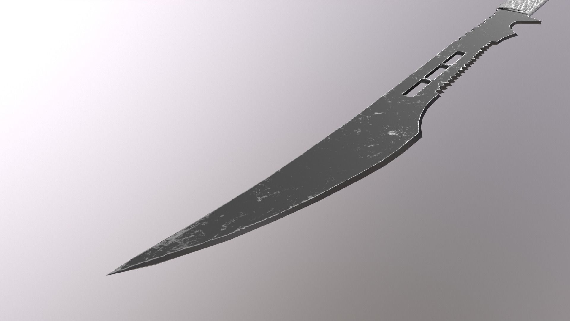 Modern Tactical Sword Low-poly 3D model_2