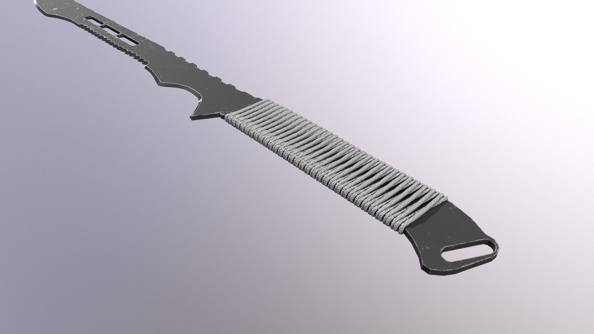 Modern Tactical Sword Low-poly 3D model_3