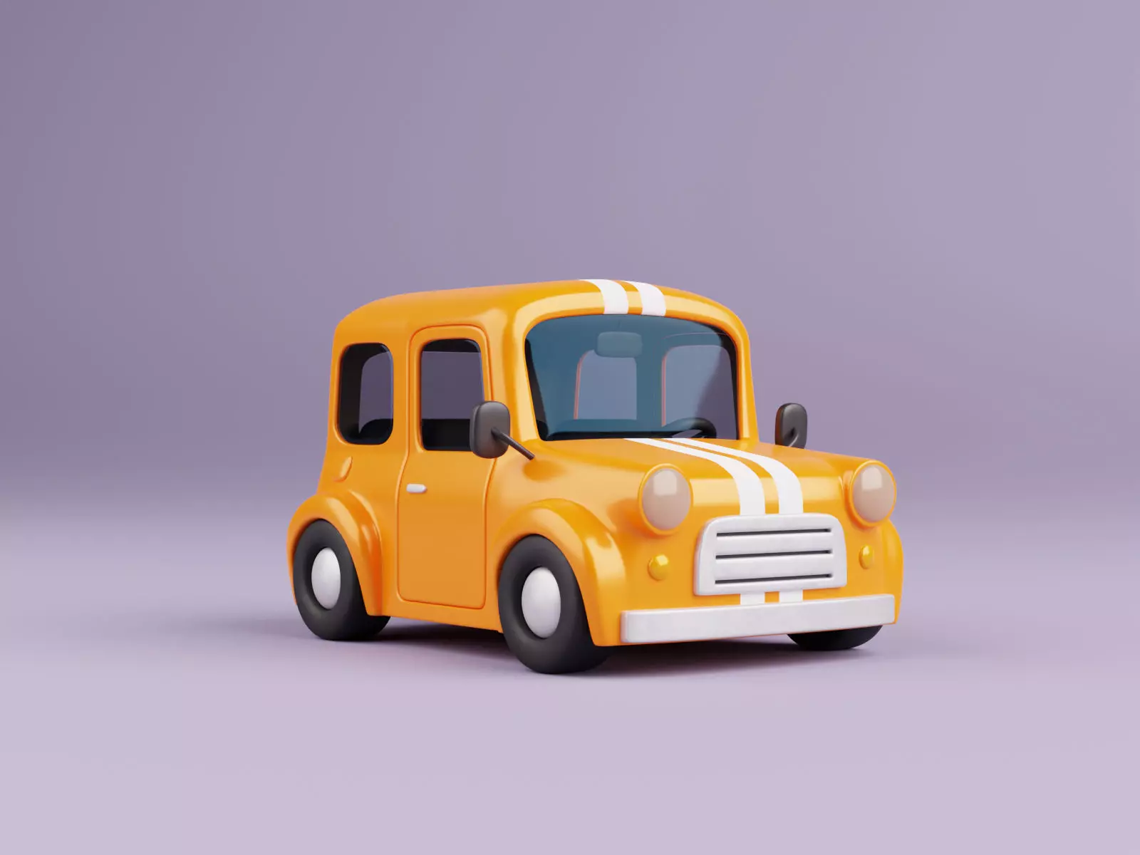 Stylized Cartoon City Car - Fully Rigged 3D model