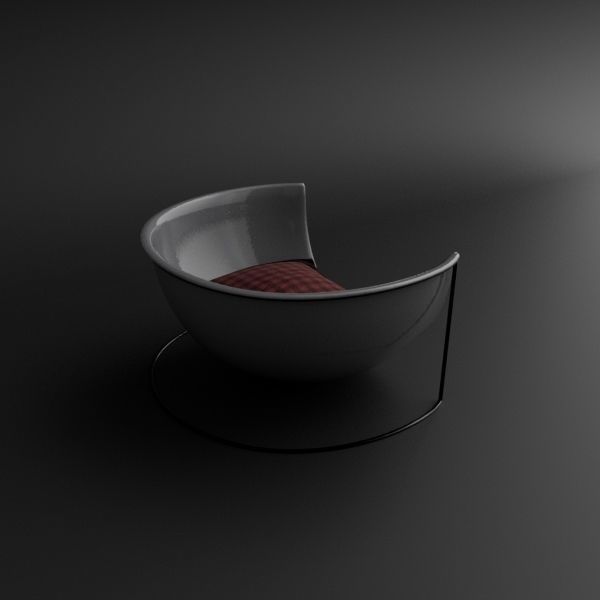 Chair on a metal frame 3D model_2