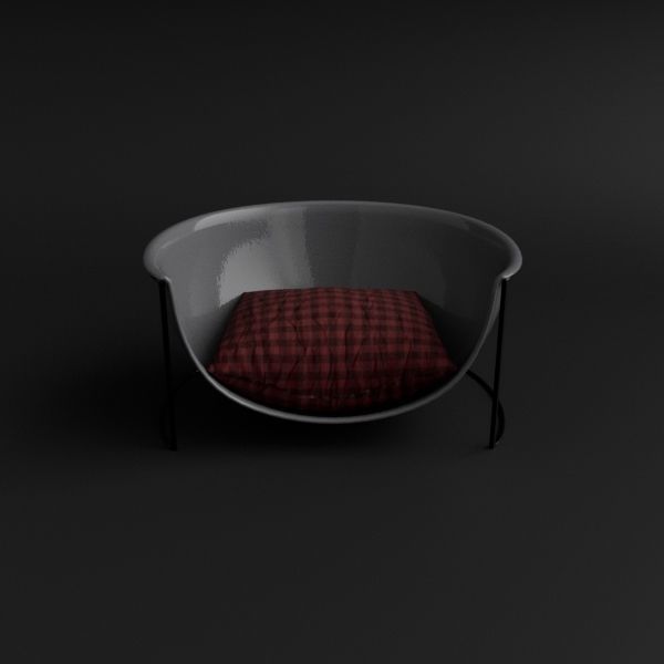 Chair on a metal frame 3D model_1