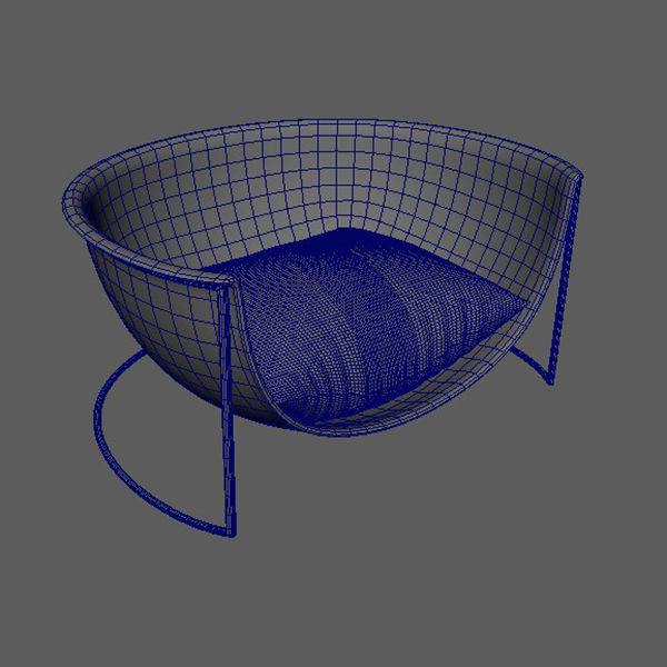 Chair on a metal frame 3D model_5