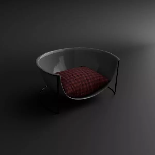Chair on a metal frame 3D model_0