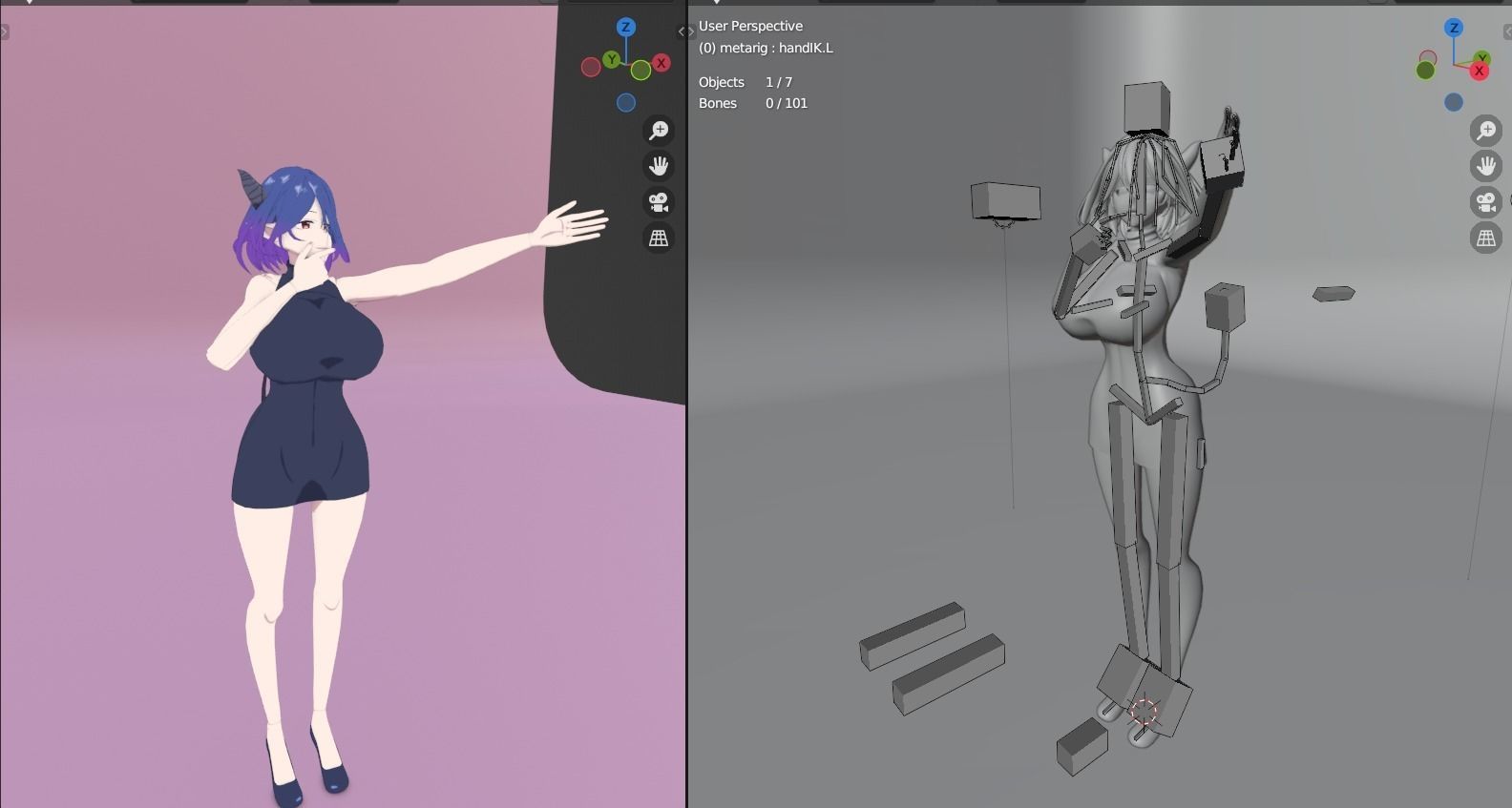 Anime Vermeil in Gold Character Low-poly Low-poly 3D model_9