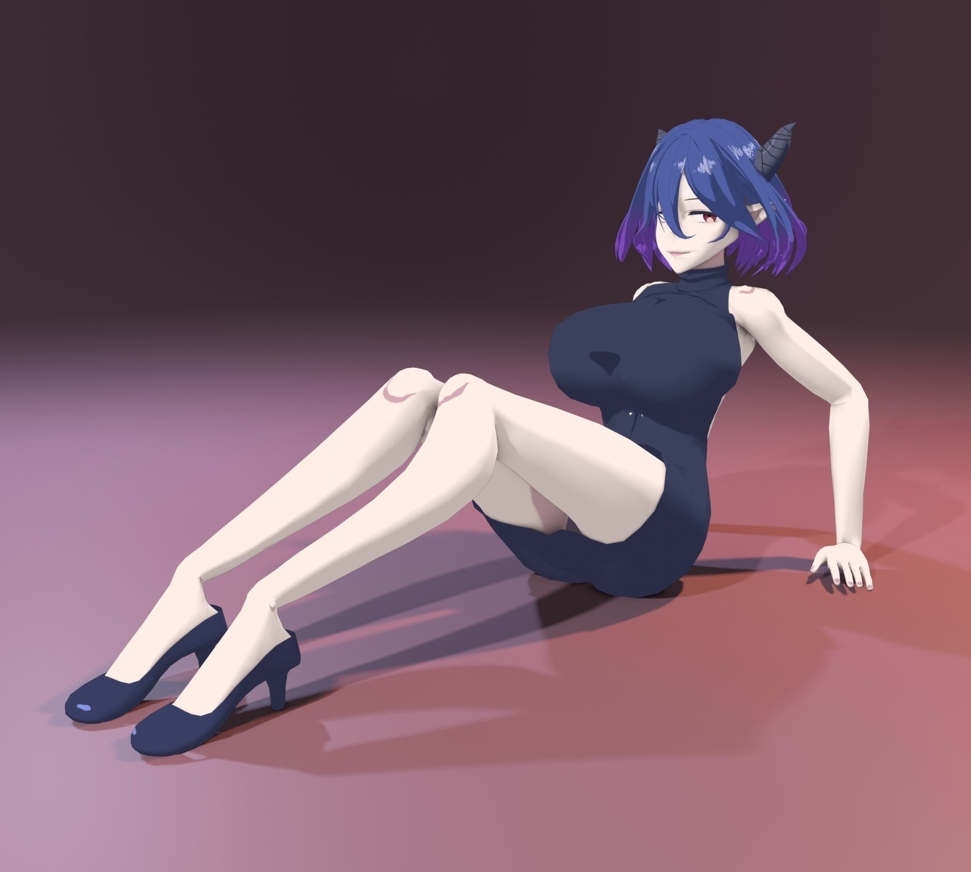 Anime Vermeil in Gold Character Low-poly Low-poly 3D model_8