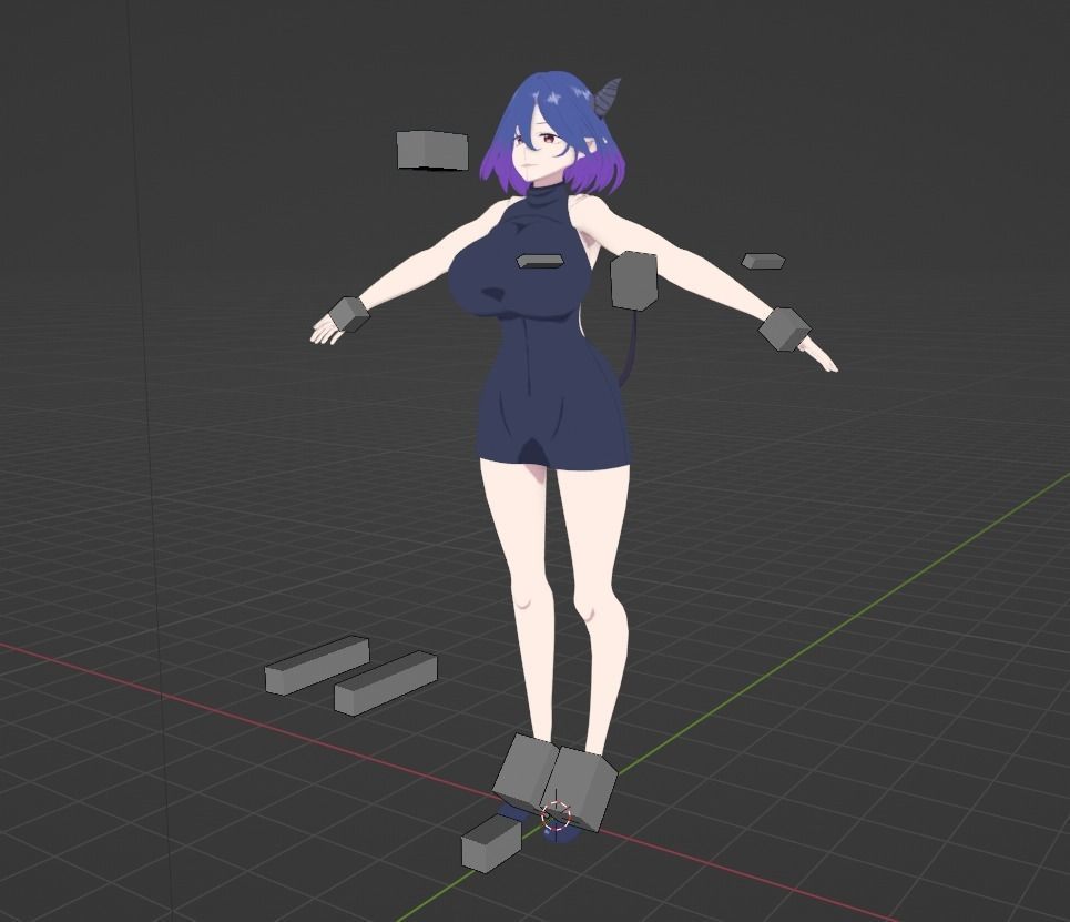 Anime Vermeil in Gold Character Low-poly Low-poly 3D model_13