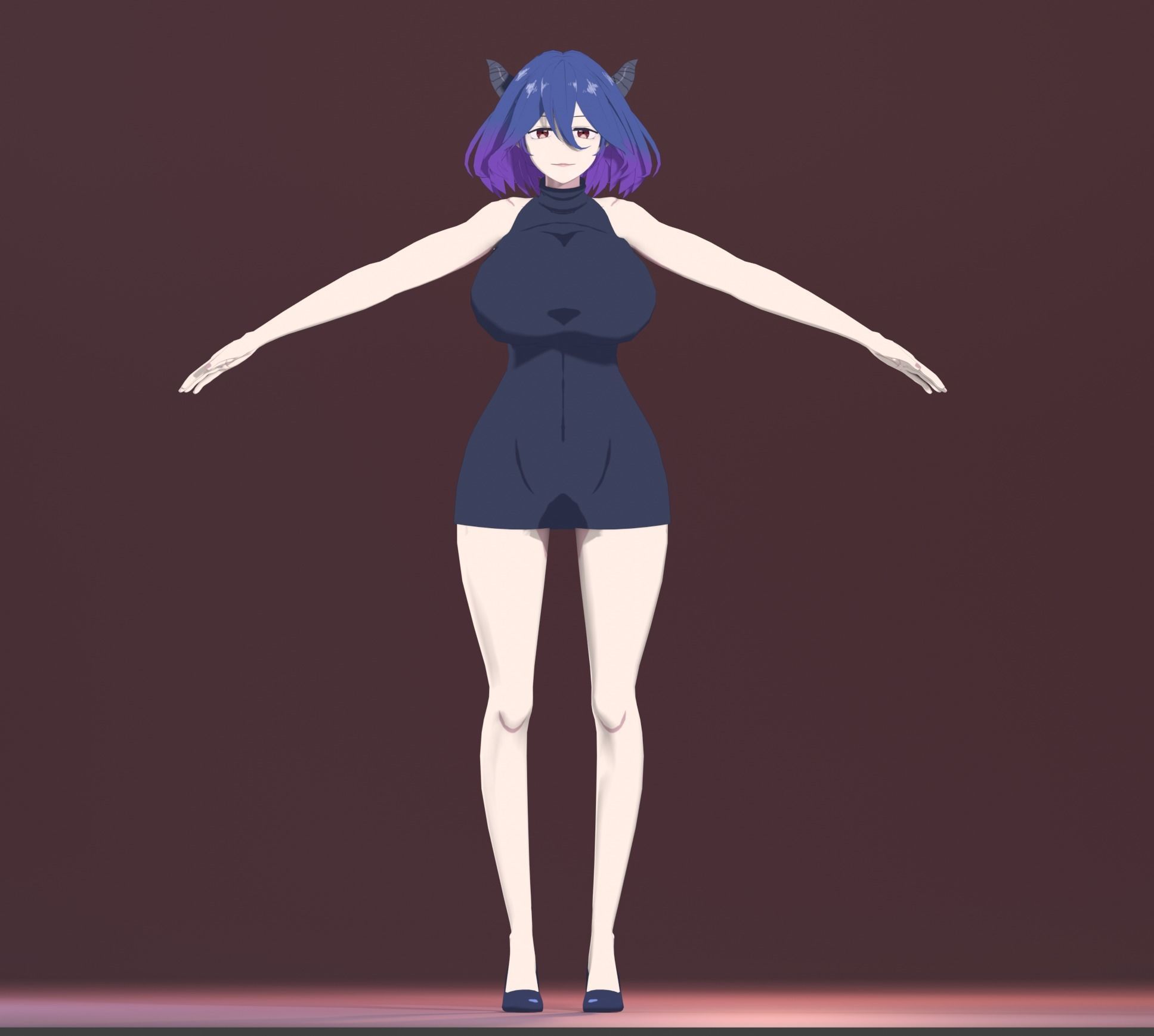 Anime Vermeil in Gold Character Low-poly Low-poly 3D model_4