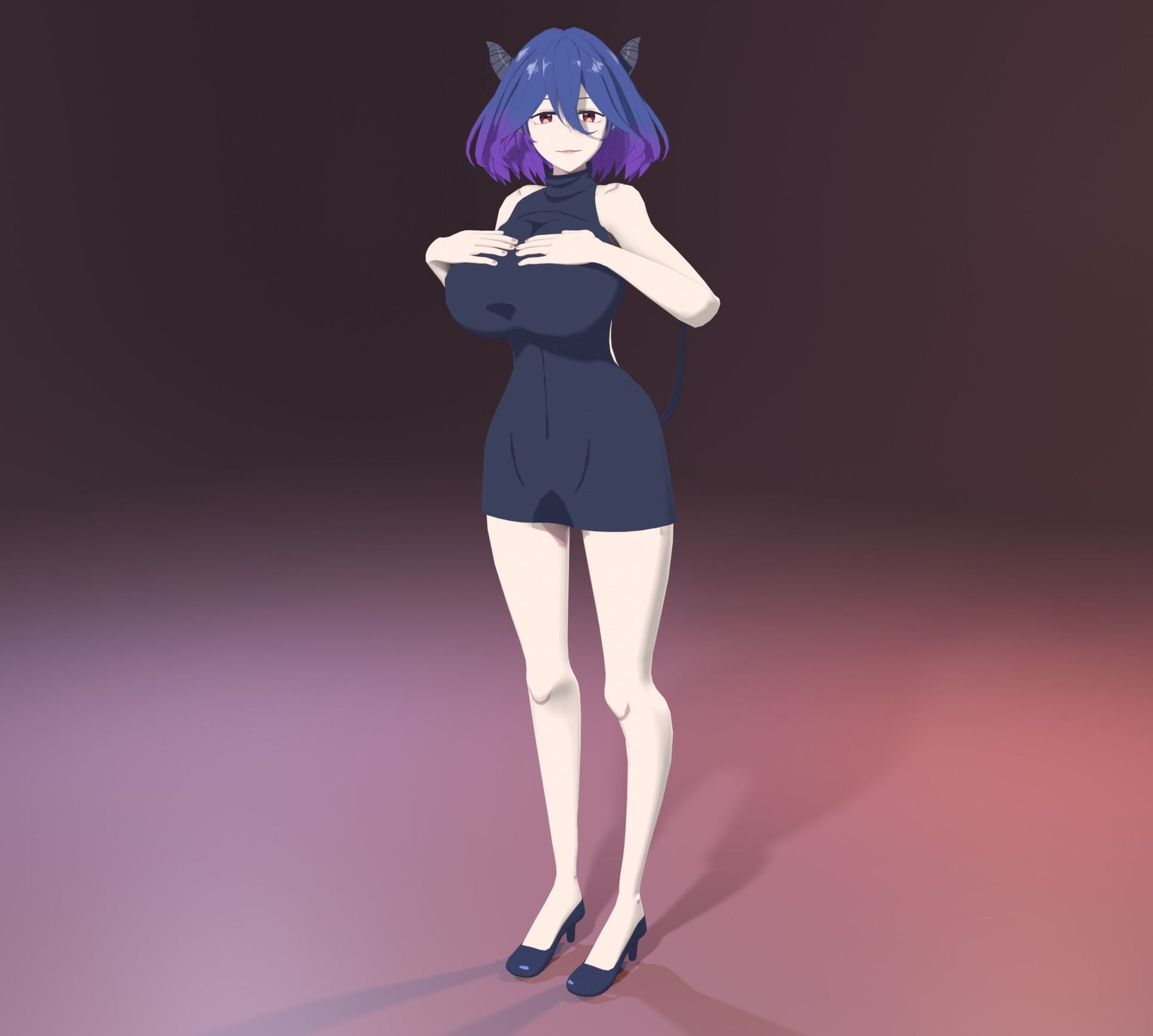 Anime Vermeil in Gold Character Low-poly Low-poly 3D model_3