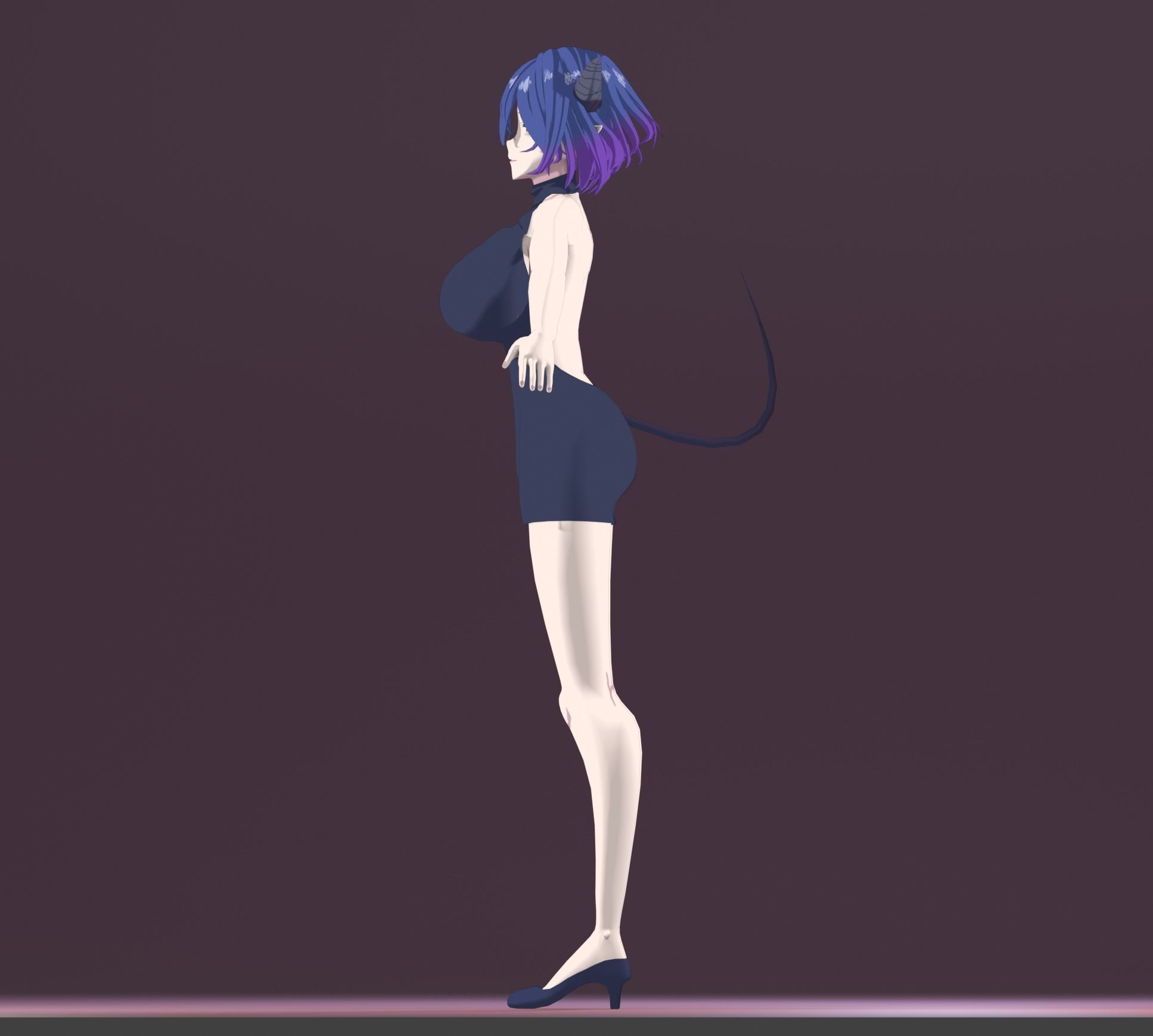 Anime Vermeil in Gold Character Low-poly Low-poly 3D model_5