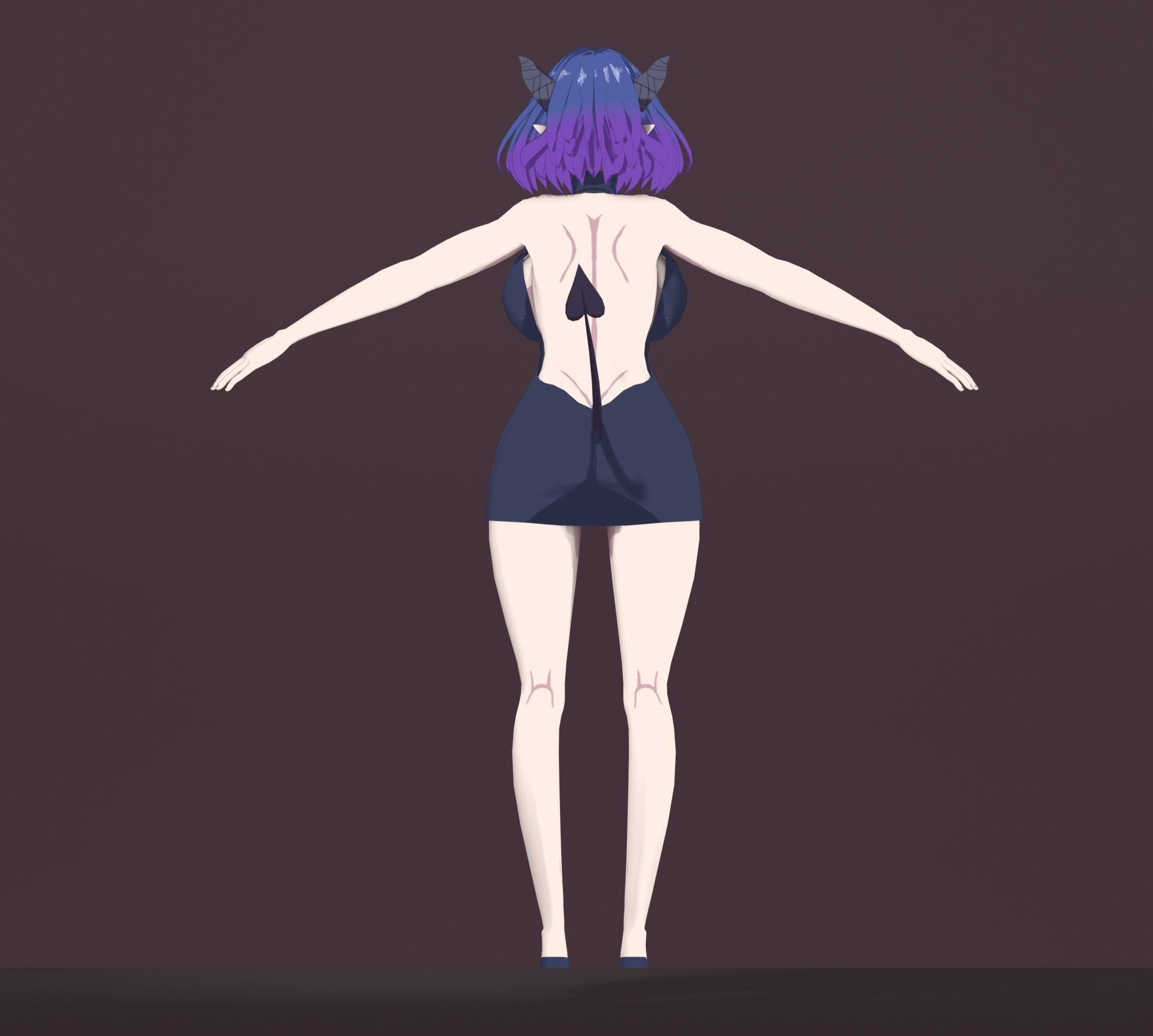 Anime Vermeil in Gold Character Low-poly Low-poly 3D model_6