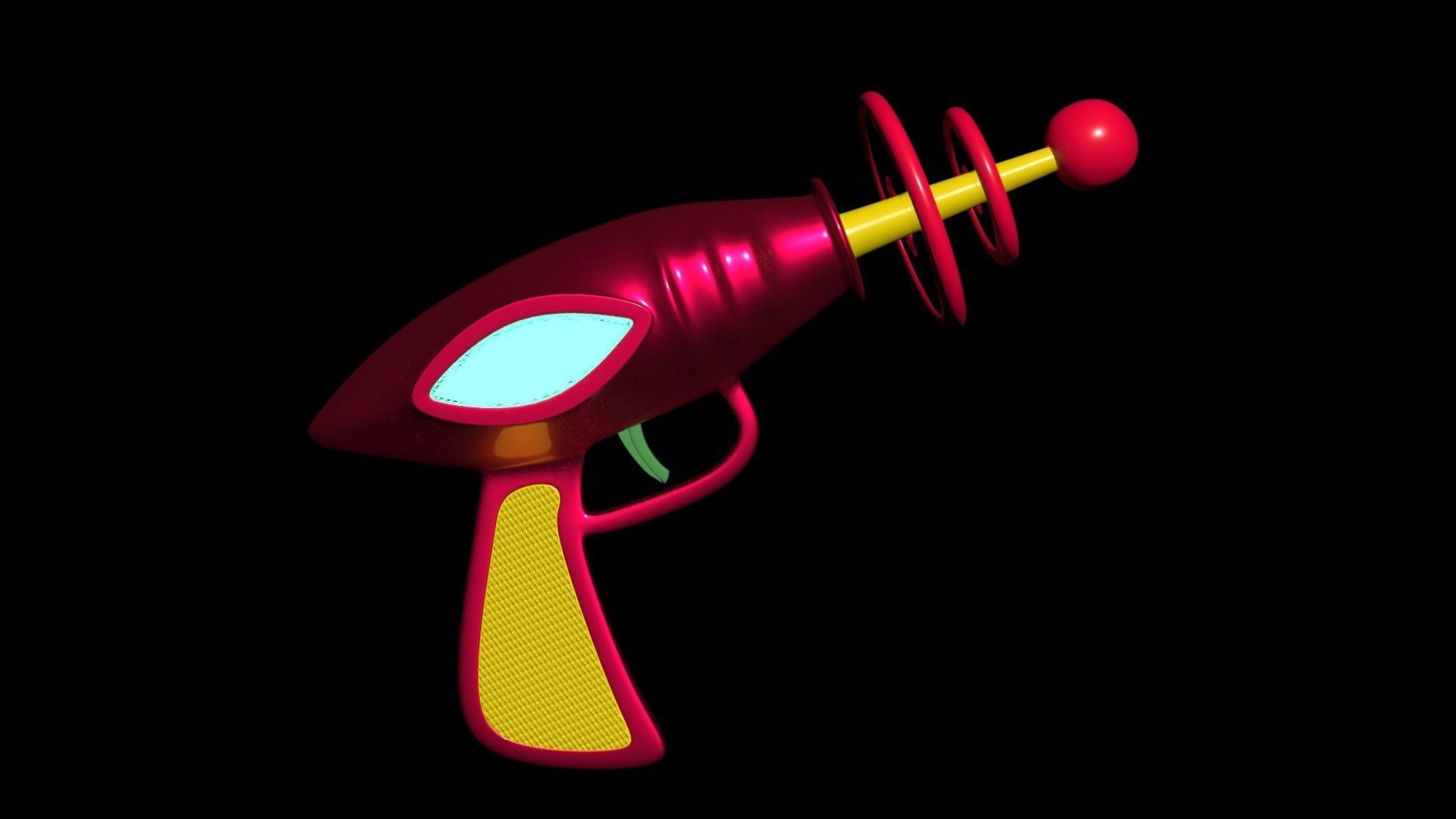 Space gun Low-poly 3D model_10