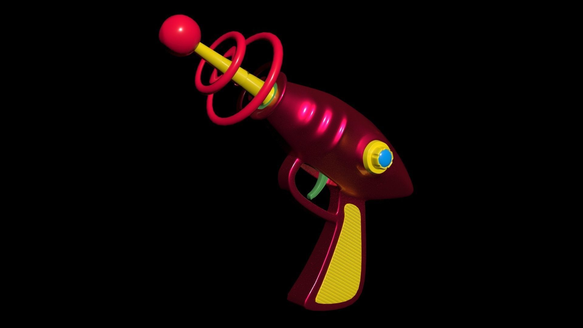 Space gun Low-poly 3D model_4
