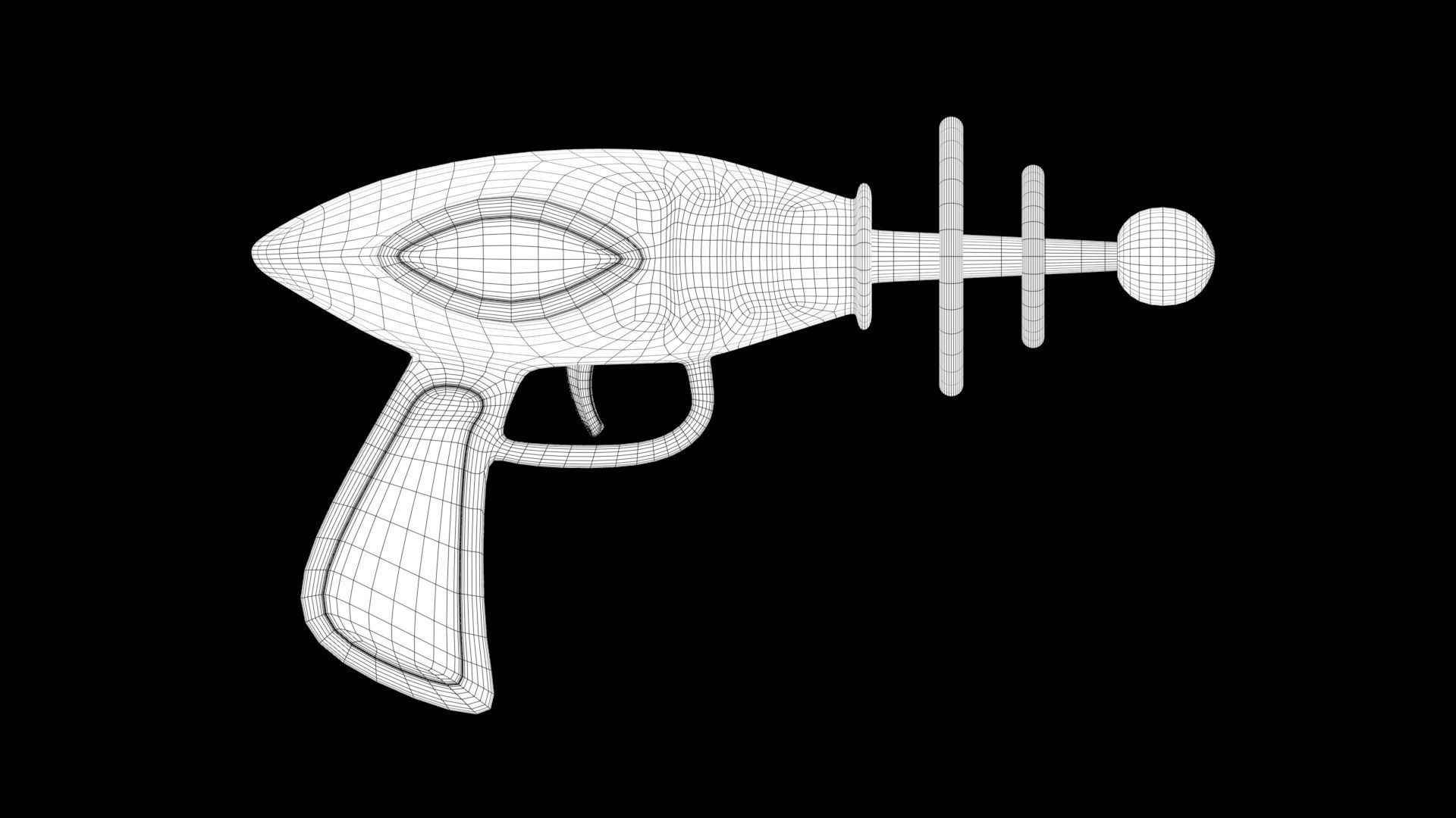 Space gun Low-poly 3D model_31