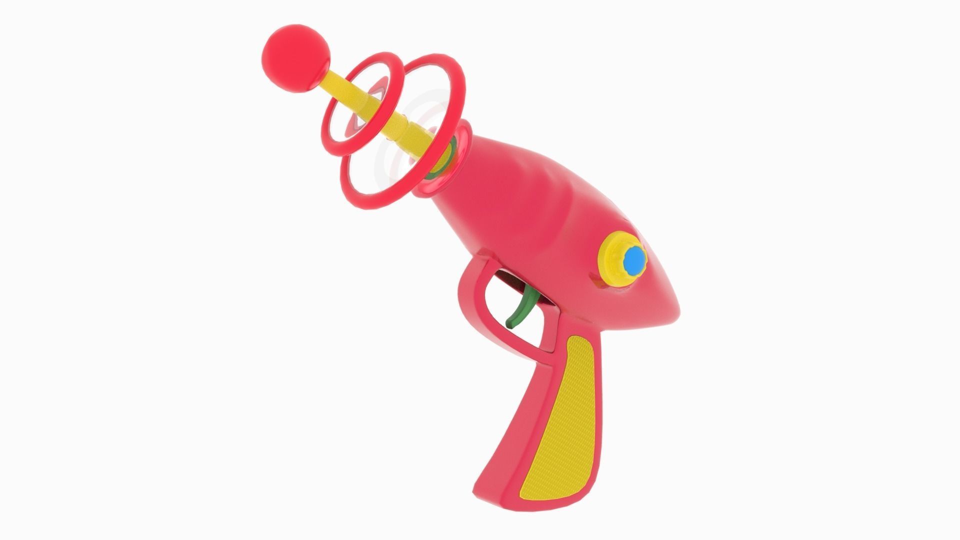 Space gun Low-poly 3D model_3