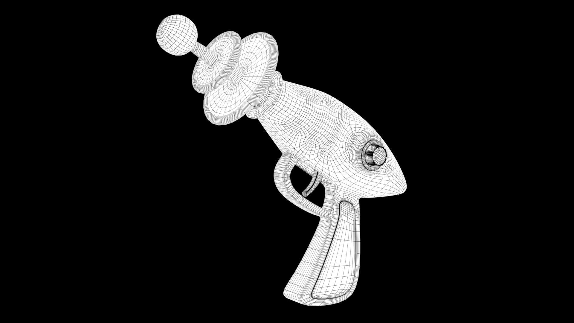 Space gun Low-poly 3D model_7