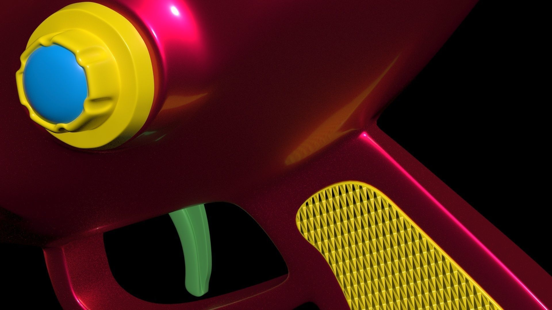 Space gun Low-poly 3D model_36