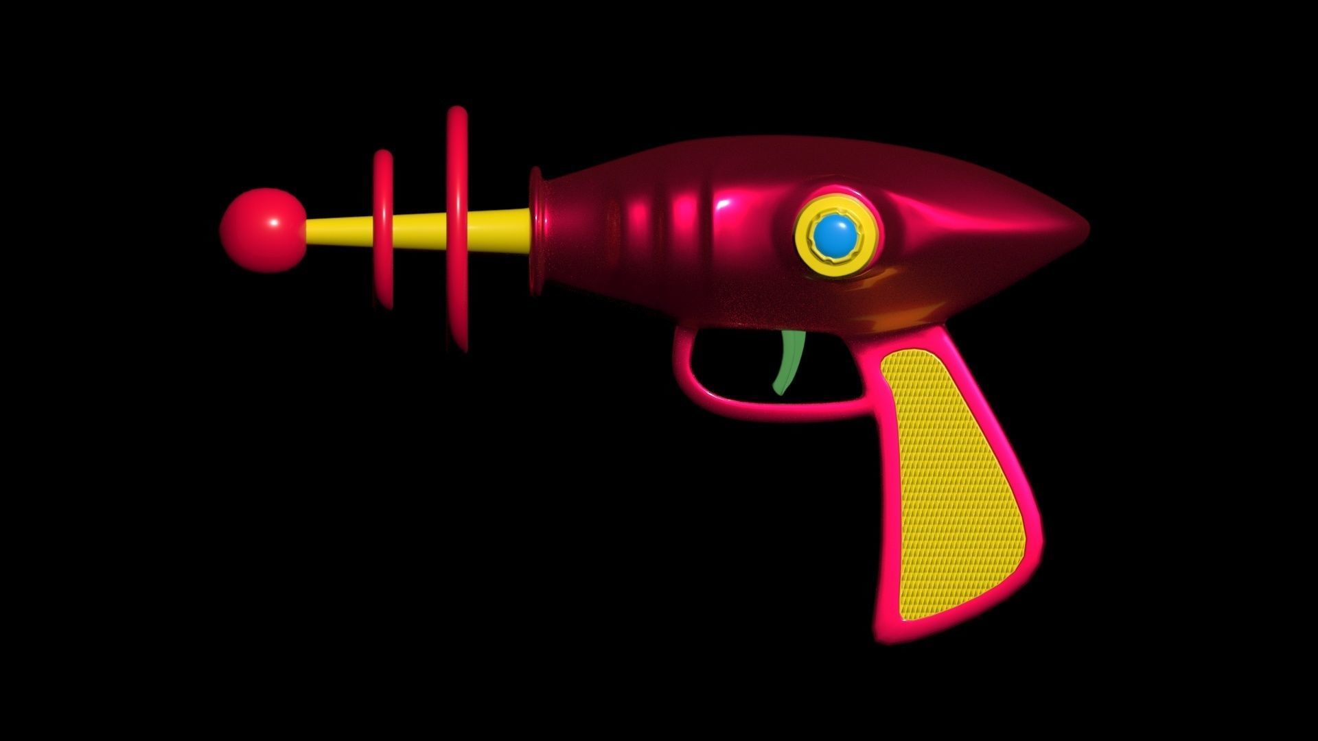 Space gun Low-poly 3D model_34