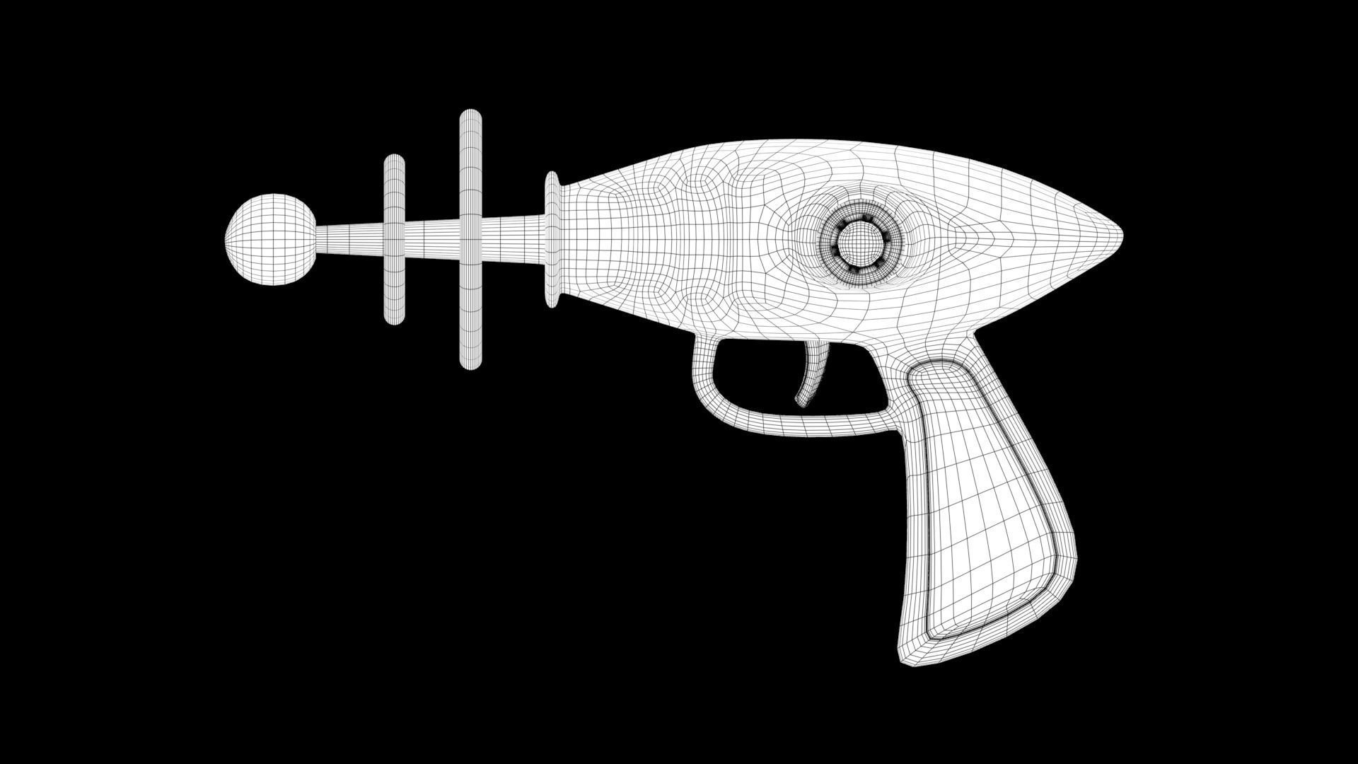 Space gun Low-poly 3D model_33