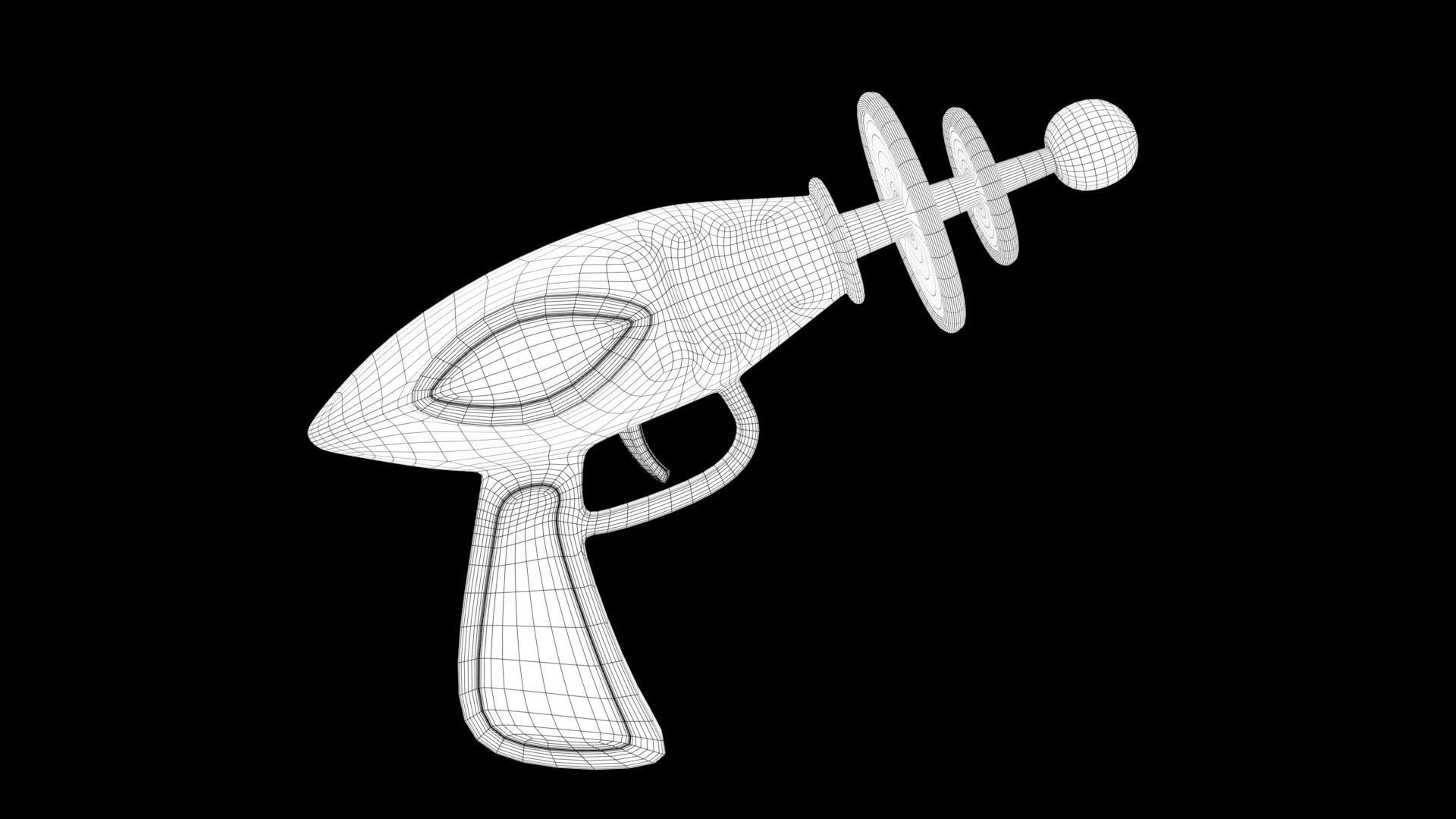 Space gun Low-poly 3D model_9