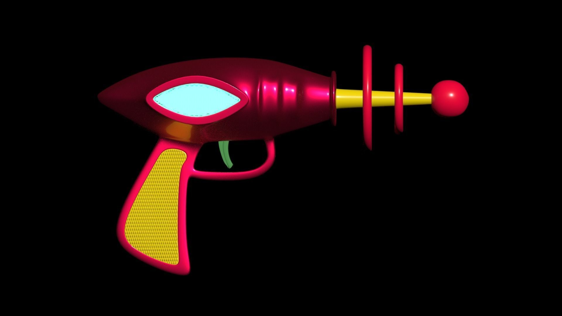 Space gun Low-poly 3D model_29