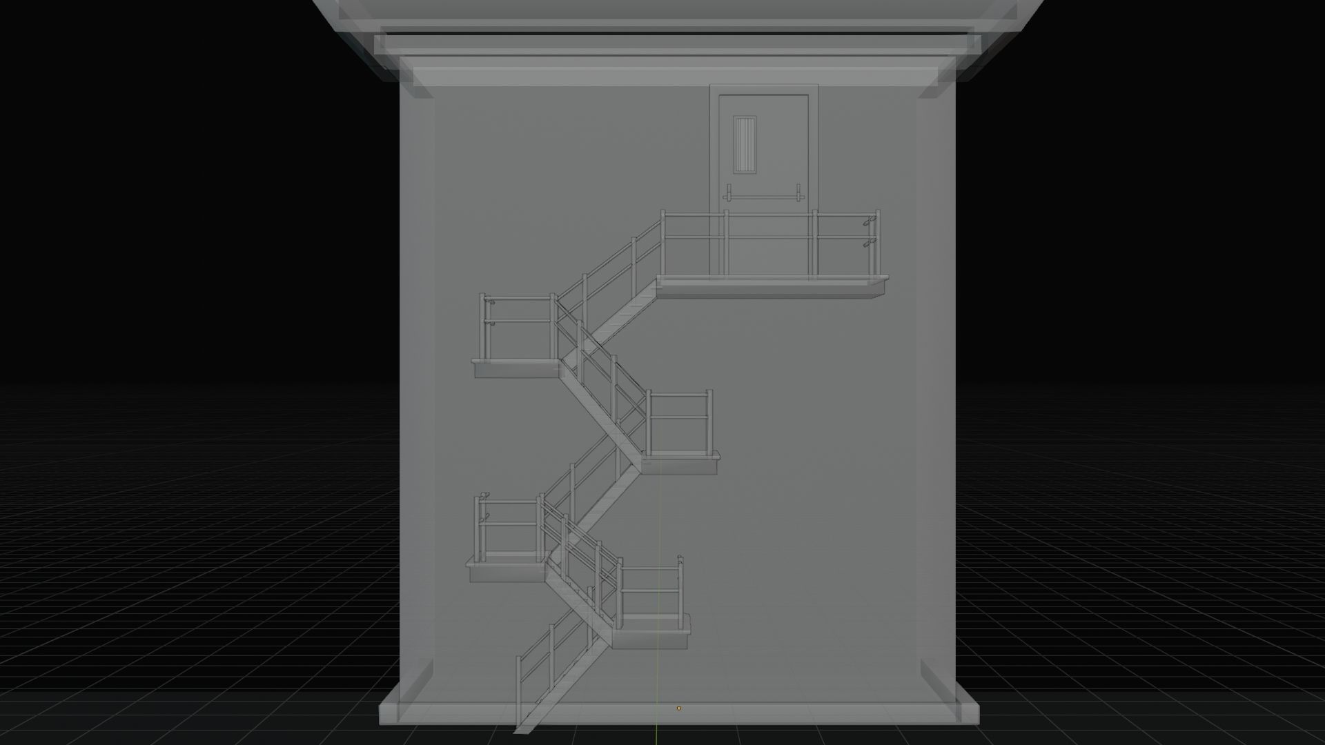 Fire Escape Staircase Exterior 3D Model - Low Poly Low-poly 3D model_7