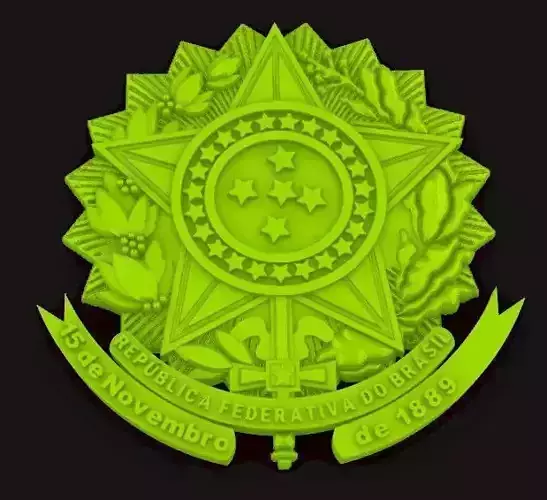 Escudo de Brasil Coat of Arms Brasil 3D print model