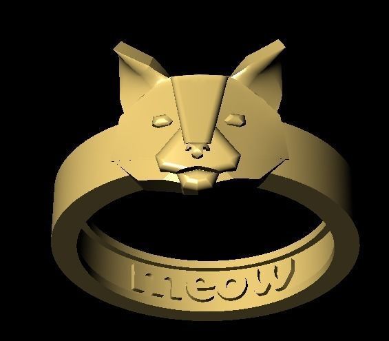 Cat Ring Design  3D print model_1