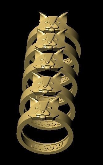 Cat Ring Design  3D print model_9