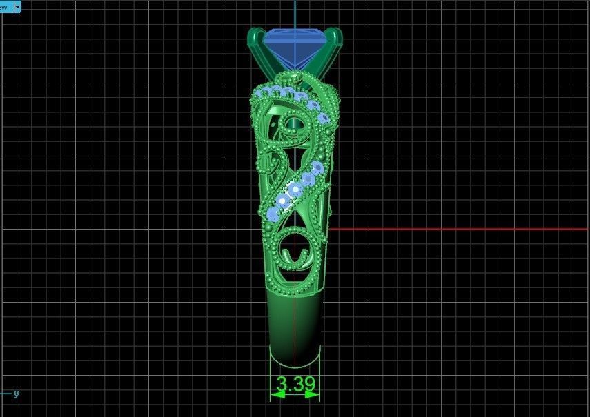 engagement ring diamond 4 prong 661 3D print model_15