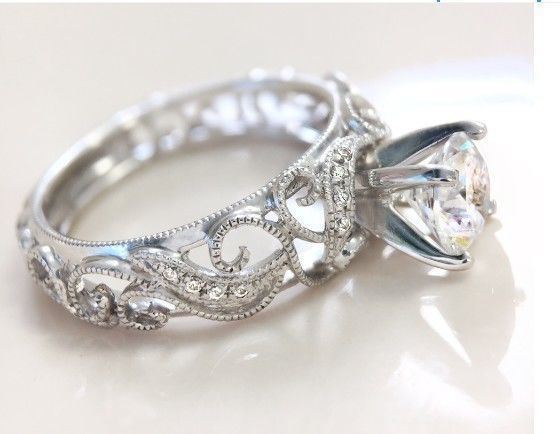 engagement ring diamond 4 prong 661 3D print model_5