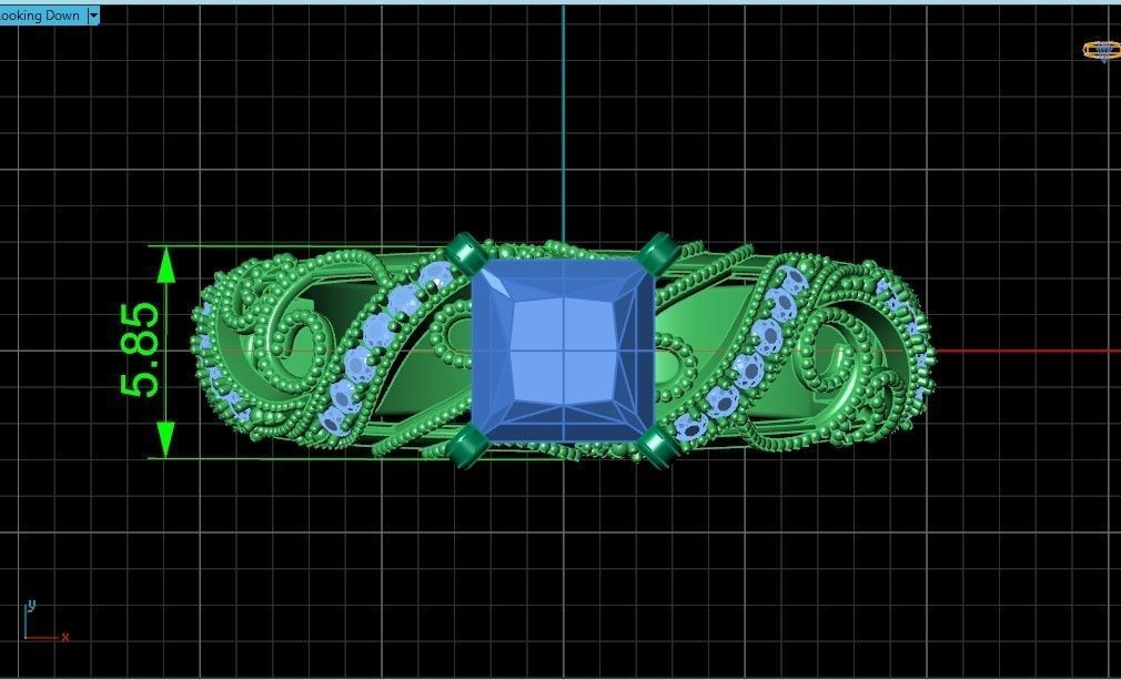 engagement ring diamond 4 prong 661 3D print model_13