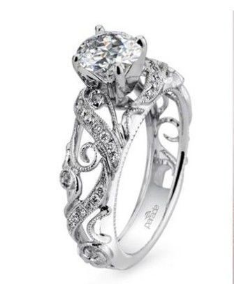 engagement ring diamond 4 prong 661 3D print model_46