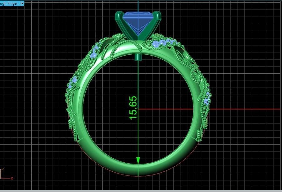 engagement ring diamond 4 prong 661 3D print model_14
