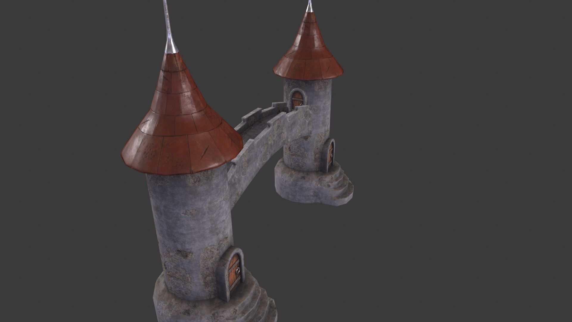 Medieval Tower-4 Low-poly 3D model_4