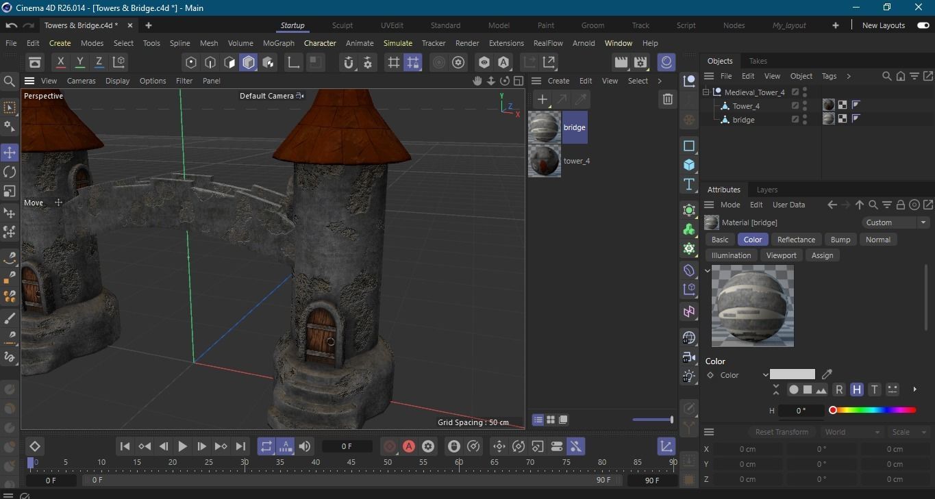 Medieval Tower-4 Low-poly 3D model_14