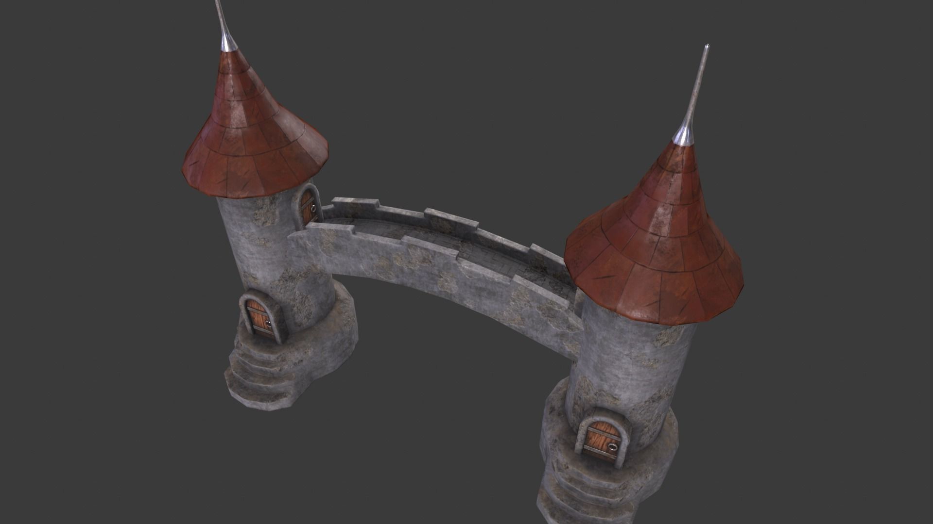 Medieval Tower-4 Low-poly 3D model_3