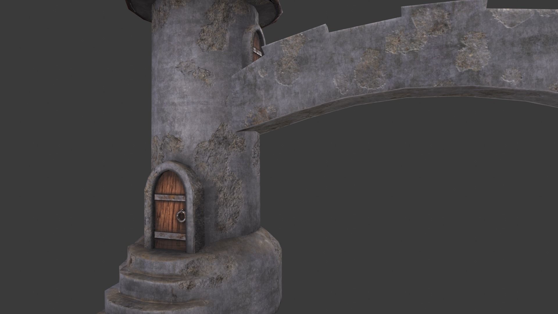Medieval Tower-4 Low-poly 3D model_7