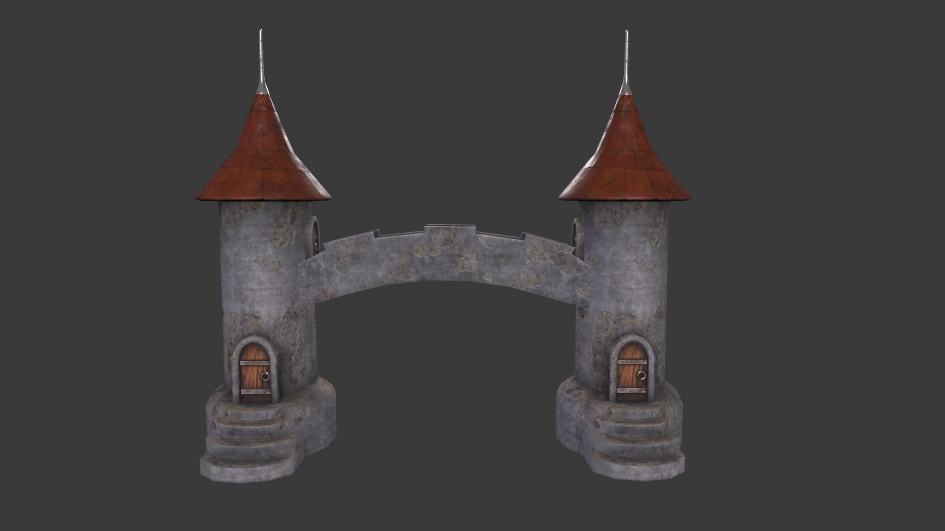 Medieval Tower-4 Low-poly 3D model_2
