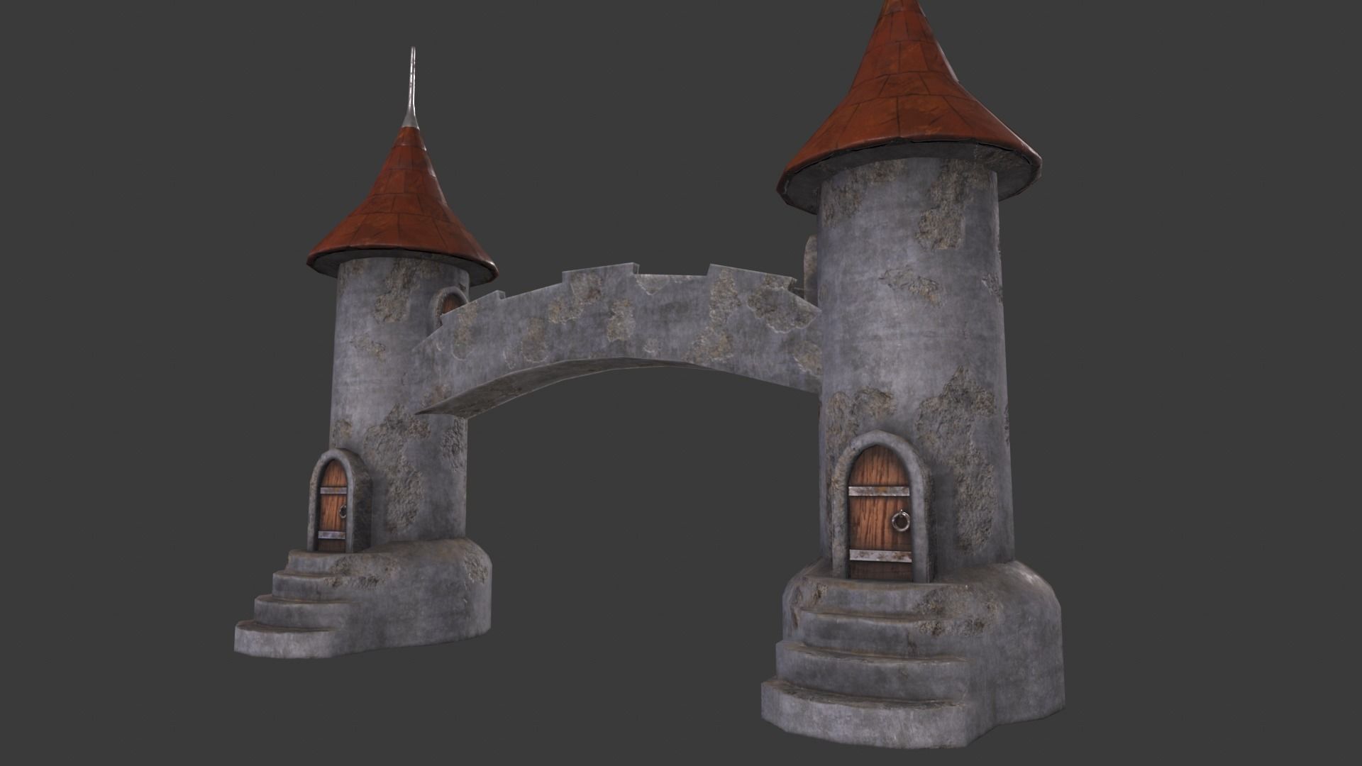 Medieval Tower-4 Low-poly 3D model_10