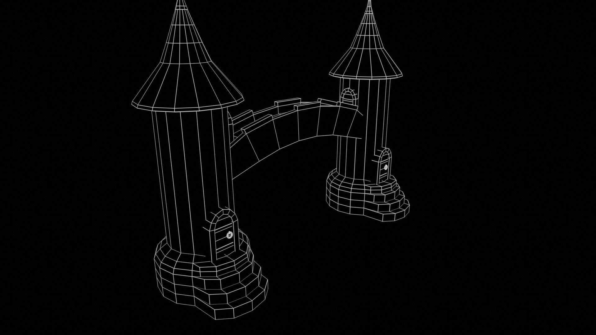 Medieval Tower-4 Low-poly 3D model_22