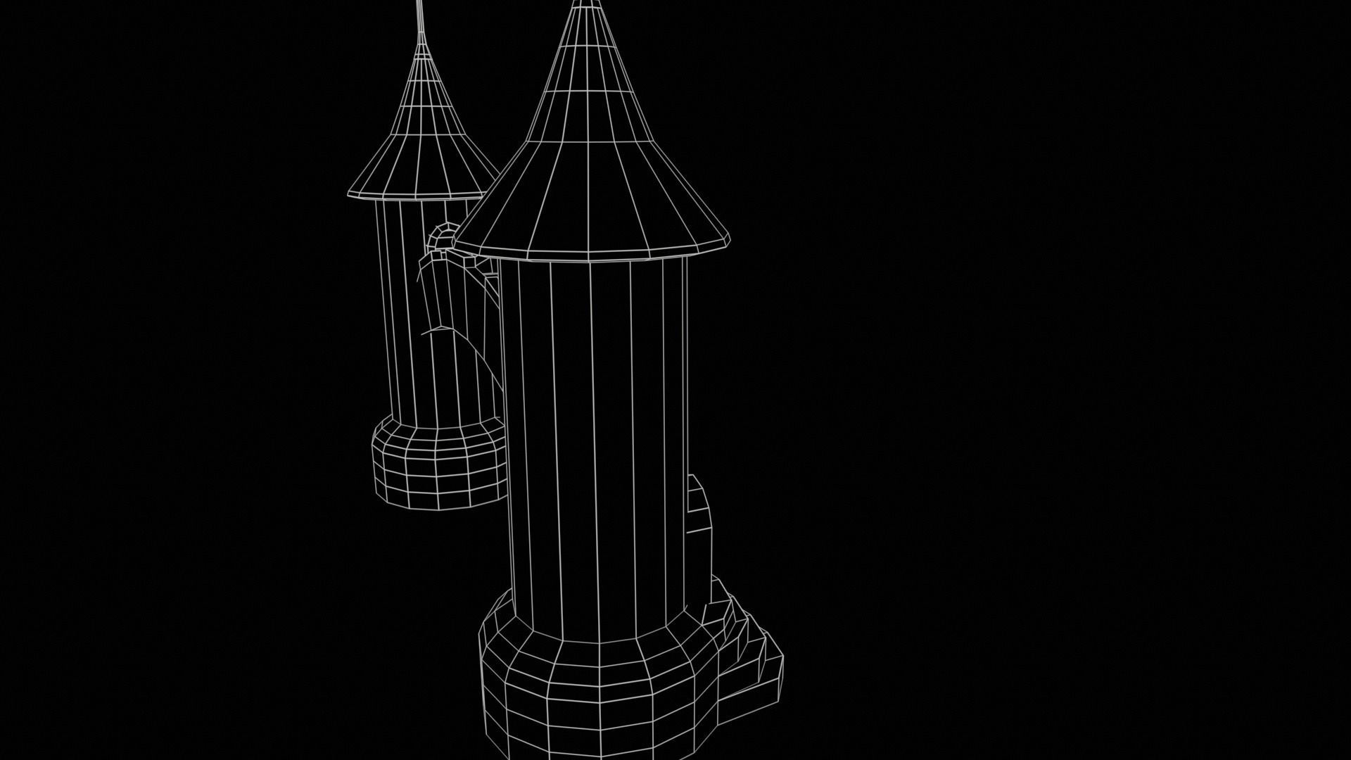 Medieval Tower-4 Low-poly 3D model_16
