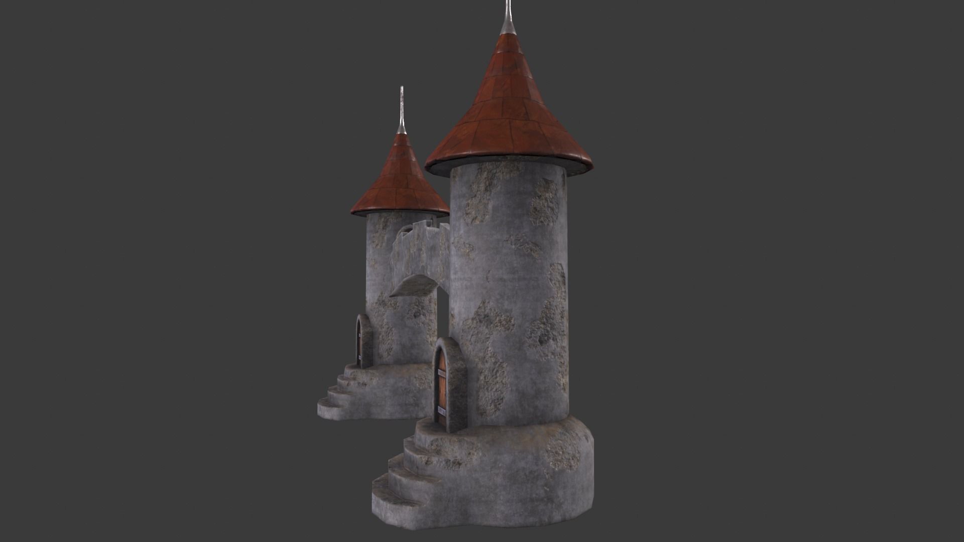 Medieval Tower-4 Low-poly 3D model_9
