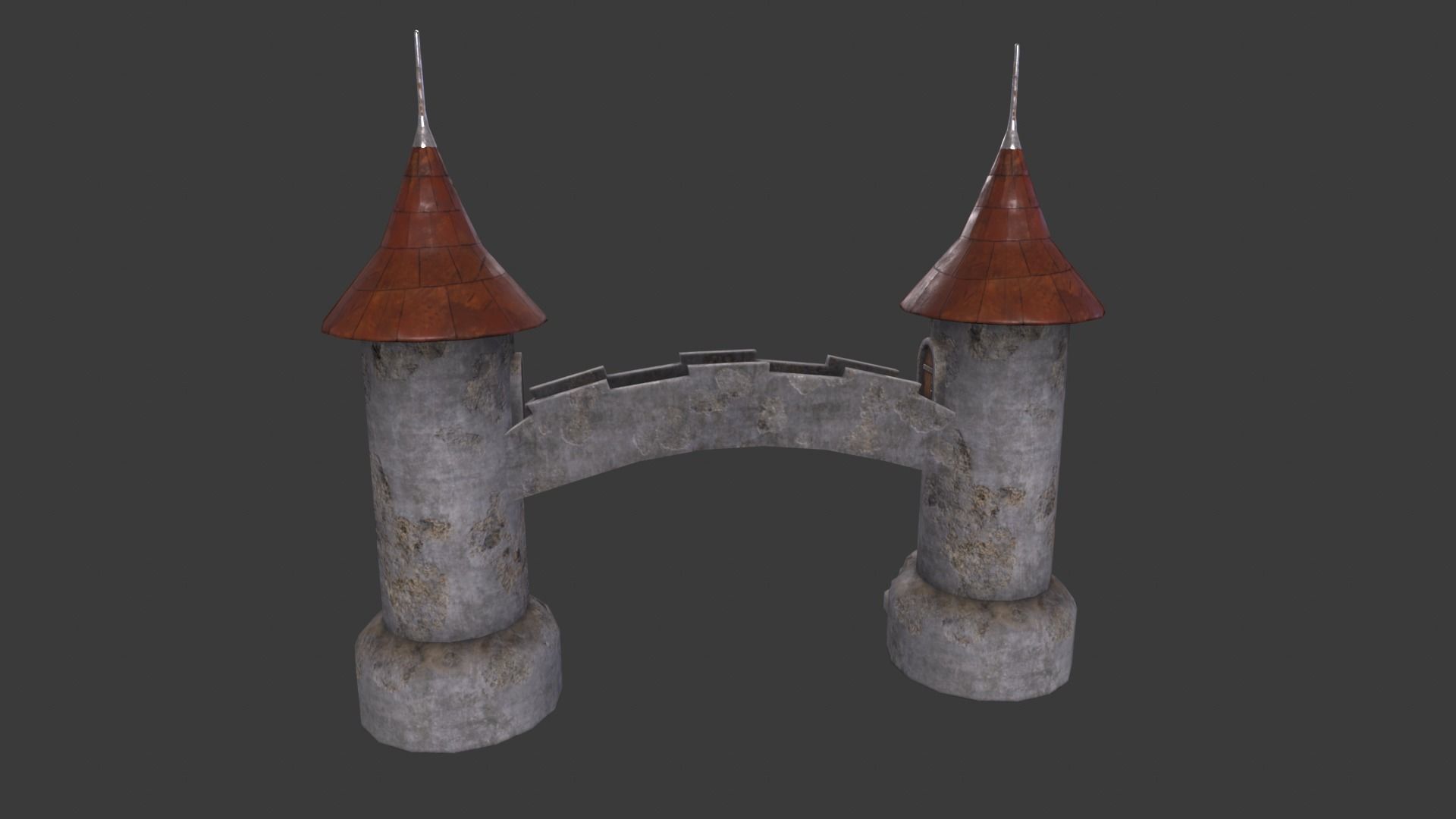 Medieval Tower-4 Low-poly 3D model_8
