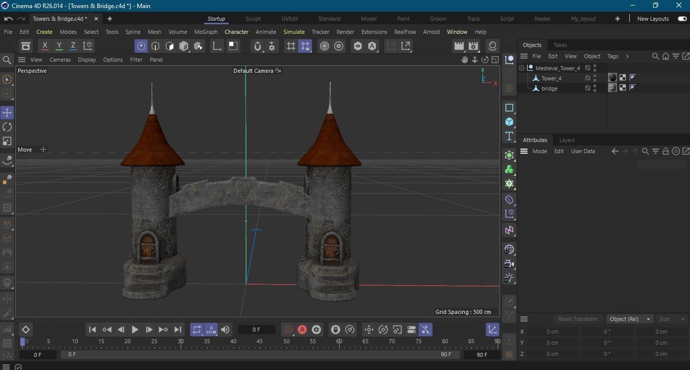 Medieval Tower-4 Low-poly 3D model_13