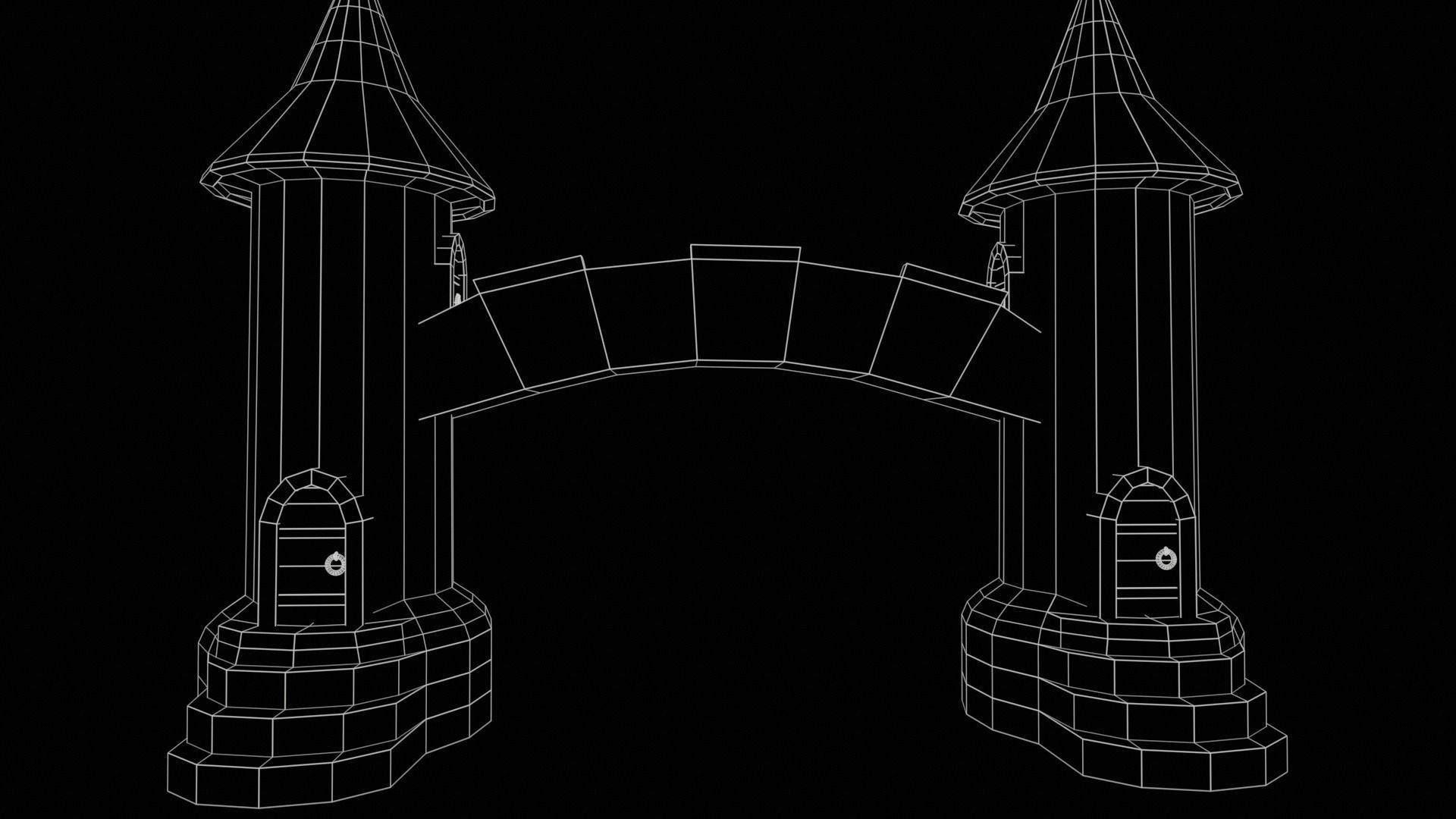 Medieval Tower-4 Low-poly 3D model_20