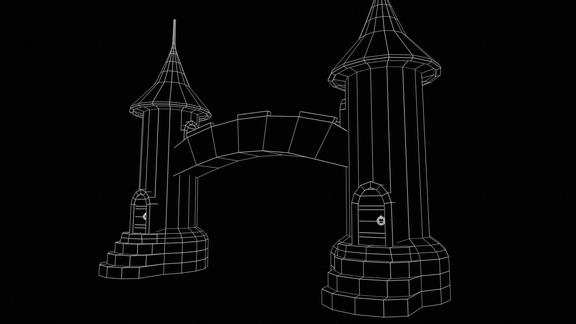 Medieval Tower-4 Low-poly 3D model_19