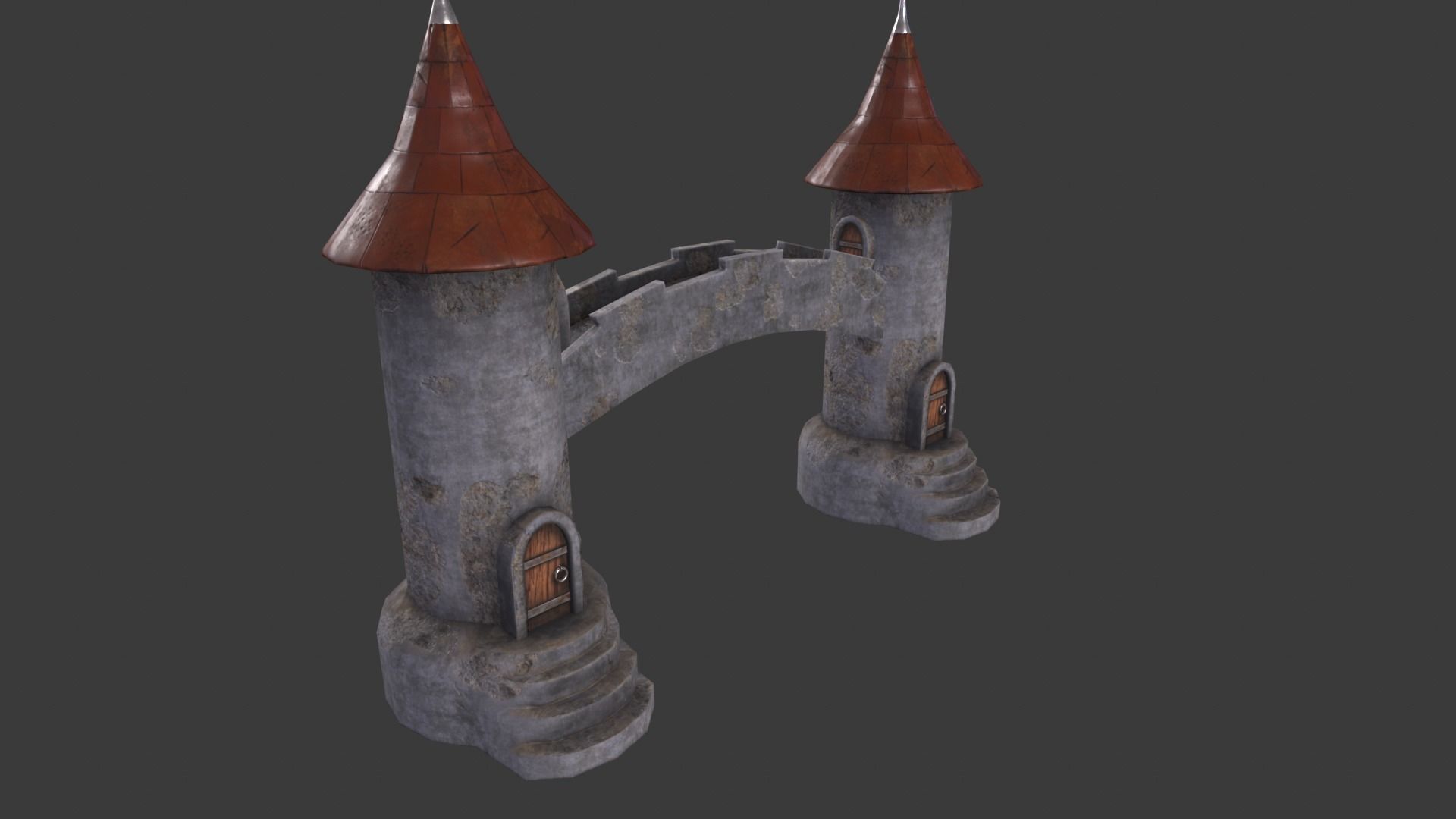 Medieval Tower-4 Low-poly 3D model_12
